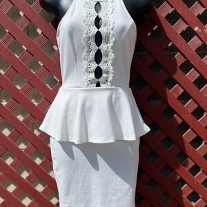 Charlotte Russe Elegant White Peplum Dress